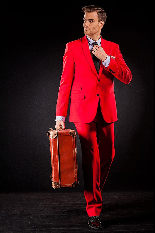 czerowny garnitur meski